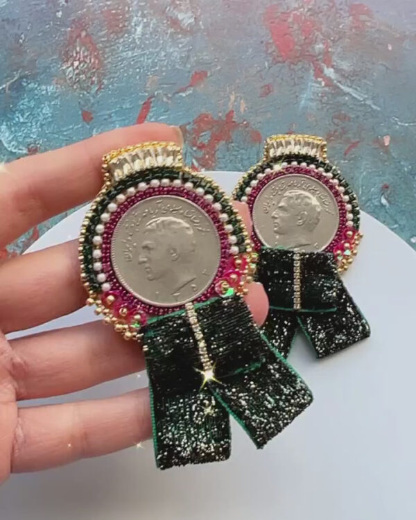 Ancient Elegance Earrings (سکه پهلوی) - Image 4