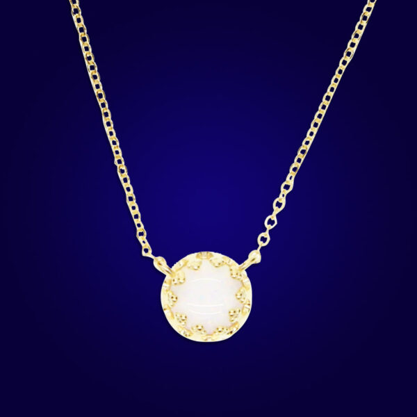 BORNA - 18K Gold Plated Drop Bazel White Opal Necklace - Image 3