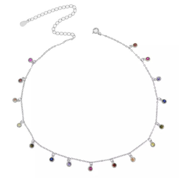 SPOIL ME - 18K Gold Plated Dainty Bazel Multi Color Stone Necklace