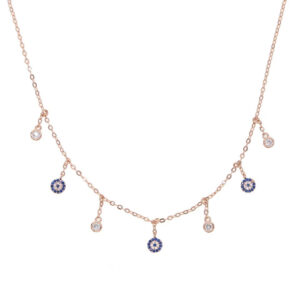 EYE ME NOT - 18K Gold Plated Evil Eye Drip Bazel Beaded Necklace