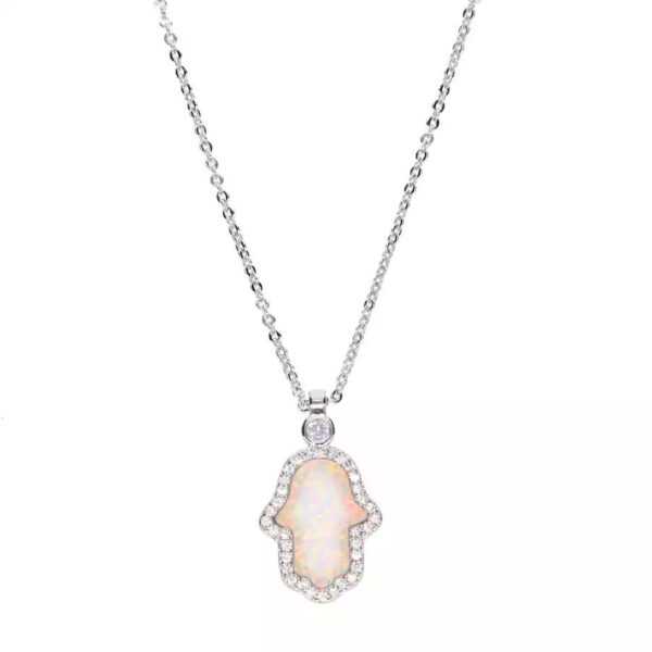 AMBITIOUS - 18K Gold Plated Diamond Fire Opal Hamsa Hand