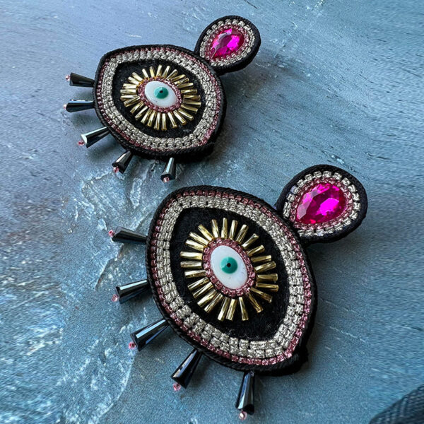 Magenta Mirage Earrings (نظر)