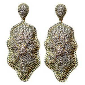 BELLE - 18K Gold Plated Turtle Back Pave Drop Earrings