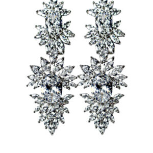 ARYANA - 18K Gold Plated Drop Diamond Statement Earrings